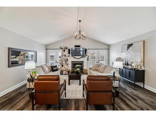 12 Sophia Drive, Stoney Creek, ON - Indoor Photo Showing Living Room With Fireplace