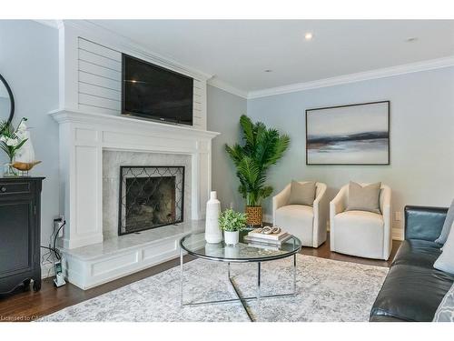 484 Aspen Forest Drive, Oakville, ON - Indoor Photo Showing Living Room With Fireplace