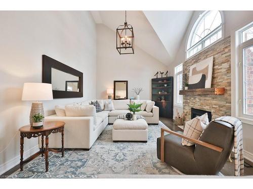4378 Latimer Crescent, Burlington, ON - Indoor Photo Showing Living Room With Fireplace
