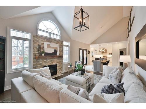 4378 Latimer Crescent, Burlington, ON - Indoor Photo Showing Living Room With Fireplace