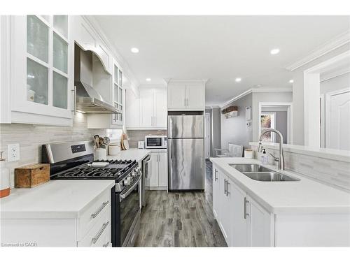 89 Erin Avenue, Hamilton, ON - Indoor Photo Showing Kitchen With Stainless Steel Kitchen With Double Sink With Upgraded Kitchen