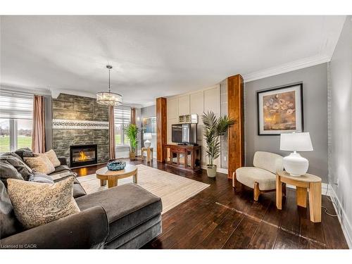 20 Chesswood Trail, Hamilton, ON - Indoor Photo Showing Living Room With Fireplace
