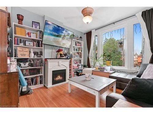 30 Ontario Avenue, Hamilton, ON - Indoor Photo Showing Living Room With Fireplace