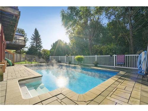 7 Birchway Place, Acton, ON - Outdoor With In Ground Pool With Backyard