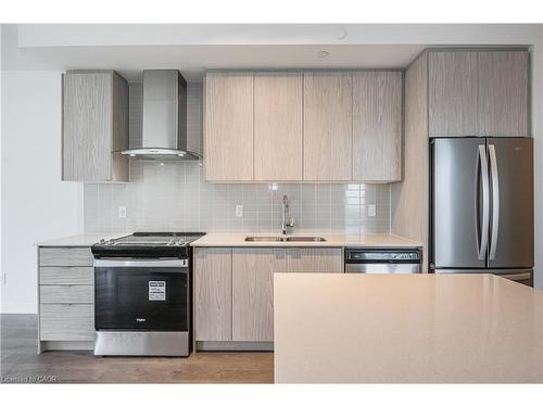 2203-55 Duke Street, Kitchener, ON - Indoor Photo Showing Kitchen With Stainless Steel Kitchen With Double Sink With Upgraded Kitchen