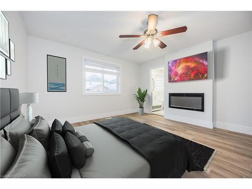 Upper-125 Steepleridge Street, Kitchener, ON - Indoor Photo Showing Living Room With Fireplace
