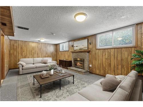 88 Glen Valley Drive, Hamilton, ON - Indoor Photo Showing Living Room With Fireplace