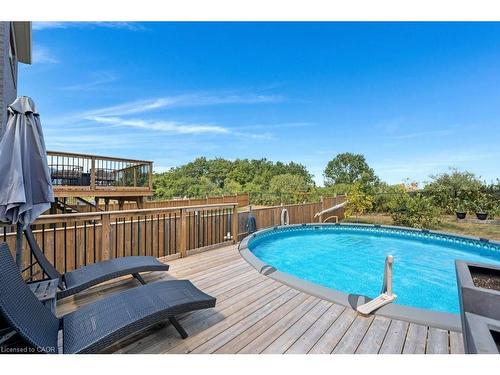 160 Freure Drive, Cambridge, ON - Outdoor With Above Ground Pool With Deck Patio Veranda