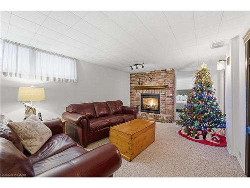 34 Ramsey Crescent, Hamilton, ON - Indoor Photo Showing Living Room With Fireplace