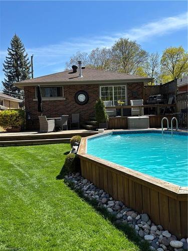 34 Ramsey Crescent, Hamilton, ON - Outdoor With Above Ground Pool