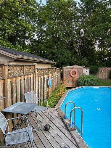 34 Ramsey Crescent, Hamilton, ON - Outdoor With Above Ground Pool With Deck Patio Veranda With Backyard