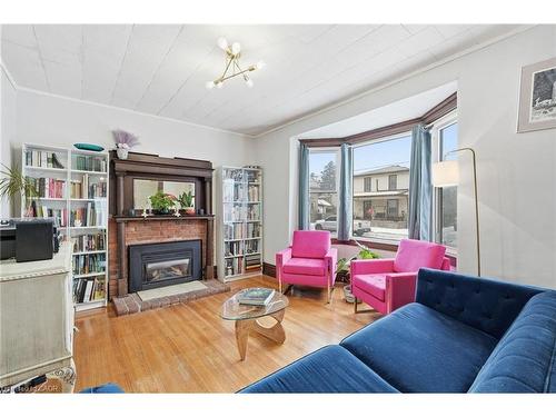 39 Stanley Street, Simcoe, ON - Indoor Photo Showing Living Room With Fireplace