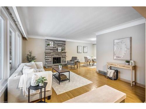 626 Iroquois Avenue, Ancaster, ON - Indoor Photo Showing Living Room With Fireplace