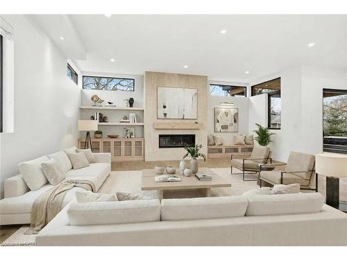 427 Pine Cove Road, Burlington, ON - Indoor Photo Showing Living Room With Fireplace