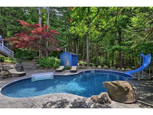 27 Woodmans Court, Kitchener, ON - Outdoor With In Ground Pool With Deck Patio Veranda With Backyard