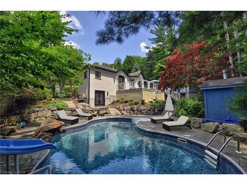 27 Woodmans Court, Kitchener, ON - Outdoor With In Ground Pool With Deck Patio Veranda With Backyard