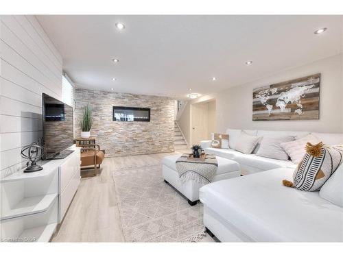 50 Old Forest Crescent, Kitchener, ON - Indoor Photo Showing Living Room With Fireplace