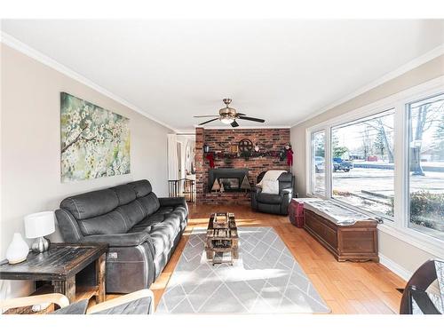 7087 Rainham Road, Dunnville, ON - Indoor Photo Showing Living Room With Fireplace
