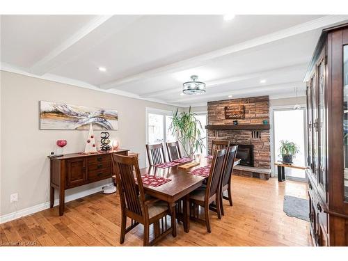 7087 Rainham Road, Dunnville, ON - Indoor Photo Showing Dining Room With Fireplace