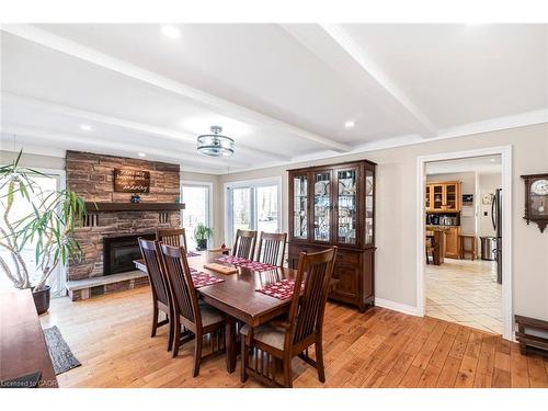 7087 Rainham Road, Dunnville, ON - Indoor Photo Showing Dining Room With Fireplace