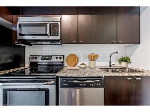 2206-105 The Queensway, Toronto, ON - Indoor Photo Showing Kitchen With Stainless Steel Kitchen With Double Sink With Upgraded Kitchen