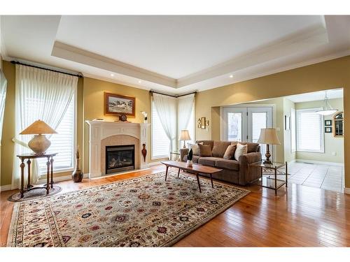 345 Southcote Road, Ancaster, ON - Indoor Photo Showing Living Room With Fireplace