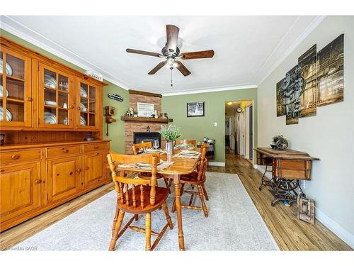 1320 Bunnell Drive, Burlington, ON - Indoor Photo Showing Dining Room With Fireplace