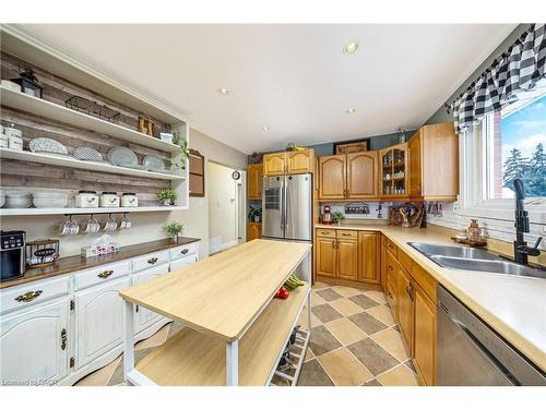 1320 Bunnell Drive, Burlington, ON - Indoor Photo Showing Kitchen With Double Sink