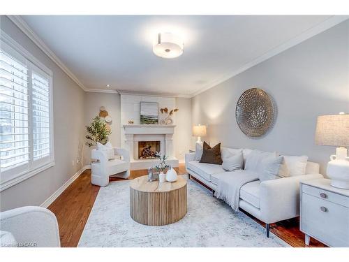2161 Grenville Drive, Oakville, ON - Indoor Photo Showing Living Room With Fireplace