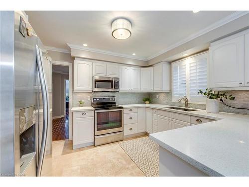 2161 Grenville Drive, Oakville, ON - Indoor Photo Showing Kitchen With Stainless Steel Kitchen With Double Sink