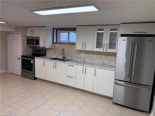 Lower-249 Federal Street, Stoney Creek, ON - Indoor Photo Showing Kitchen With Double Sink