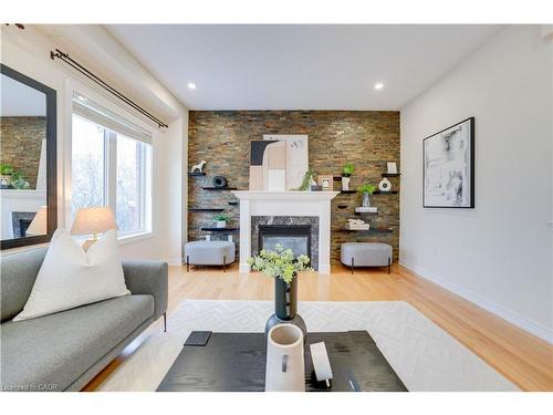 42 Arrowpoint Drive, Brampton, ON - Indoor Photo Showing Living Room With Fireplace