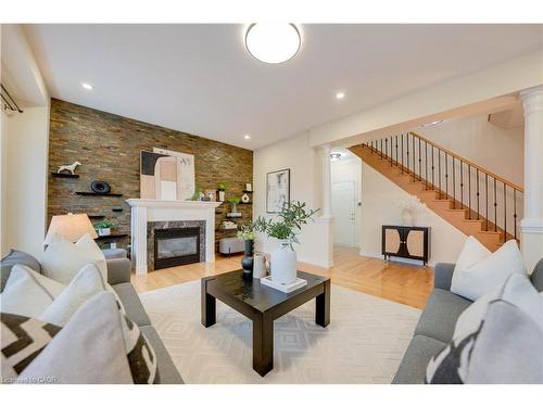 42 Arrowpoint Drive, Brampton, ON - Indoor Photo Showing Living Room With Fireplace