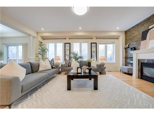 42 Arrowpoint Drive, Brampton, ON - Indoor Photo Showing Living Room With Fireplace