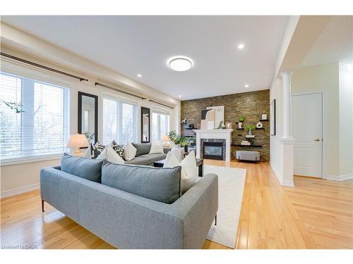 42 Arrowpoint Drive, Brampton, ON - Indoor Photo Showing Living Room With Fireplace