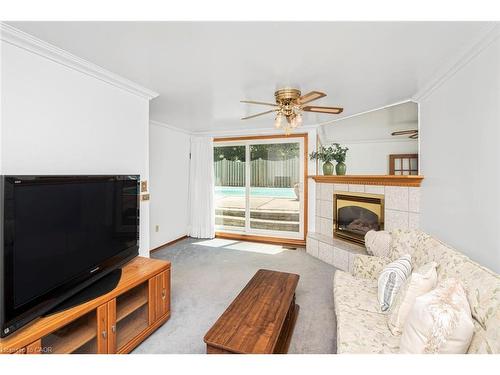 86 Ranchdale Drive, Hamilton, ON - Indoor Photo Showing Living Room With Fireplace