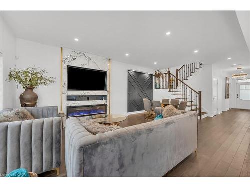 122 Shoreview Place, Stoney Creek, ON - Indoor Photo Showing Living Room With Fireplace