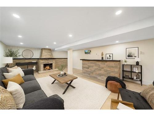 72 West 25Th Street, Hamilton, ON - Indoor Photo Showing Living Room With Fireplace