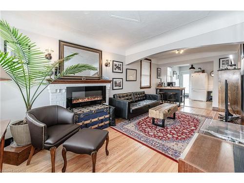 131 Adeline Avenue, Hamilton, ON - Indoor Photo Showing Living Room With Fireplace
