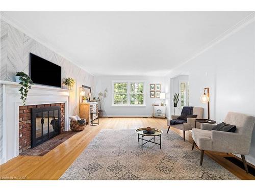 296 Edgehill Drive, Kitchener, ON - Indoor Photo Showing Living Room With Fireplace
