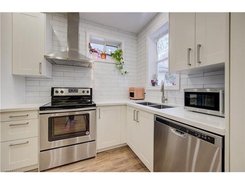 12 Baker Street, Hamilton, ON - Indoor Photo Showing Kitchen With Stainless Steel Kitchen With Double Sink With Upgraded Kitchen