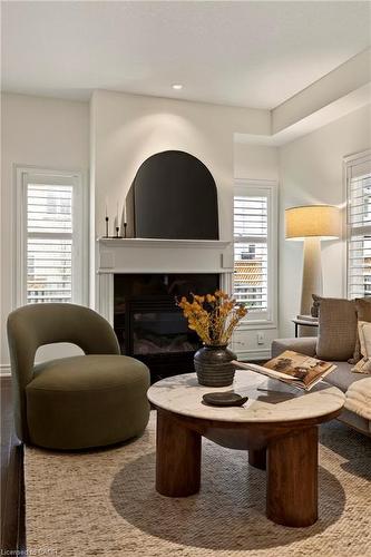 84 Forest Valley Crescent, Hamilton, ON - Indoor Photo Showing Living Room With Fireplace