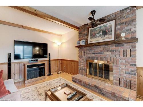 2251 Mansfield Drive, Burlington, ON - Indoor Photo Showing Living Room With Fireplace