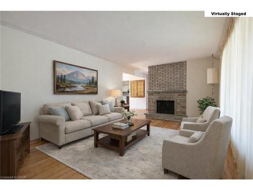 654 Hiawatha Boulevard, Ancaster, ON - Indoor Photo Showing Living Room With Fireplace