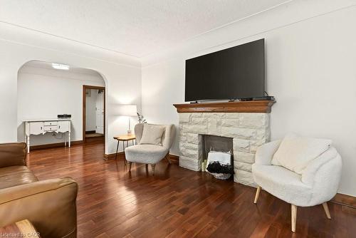 17 Gary Avenue, Hamilton, ON - Indoor Photo Showing Living Room With Fireplace