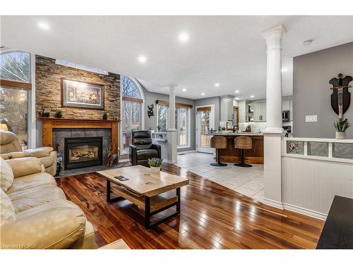 113 Deer Ridge Drive, Kitchener, ON - Indoor Photo Showing Living Room With Fireplace