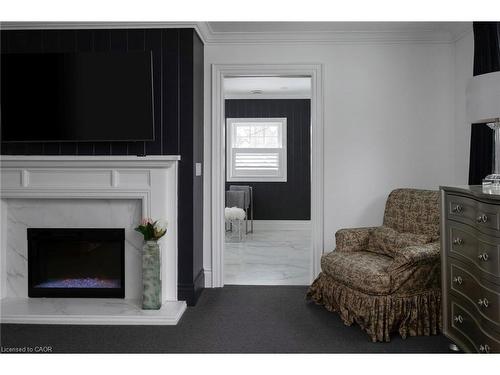 347 East Hart Crescent, Burlington, ON - Indoor Photo Showing Living Room With Fireplace