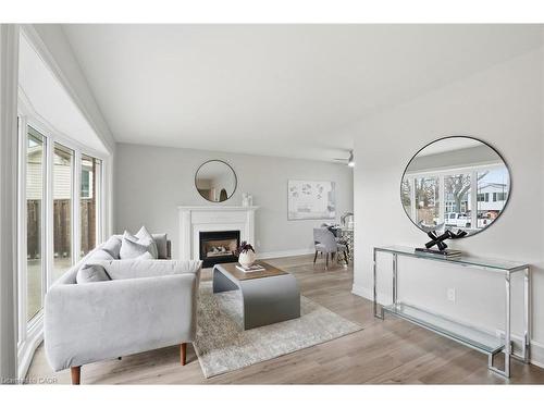 38 Coral Drive, Hamilton, ON - Indoor Photo Showing Living Room With Fireplace