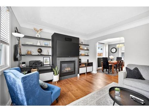 100 Ferndale Avenue, Hamilton, ON - Indoor Photo Showing Living Room With Fireplace