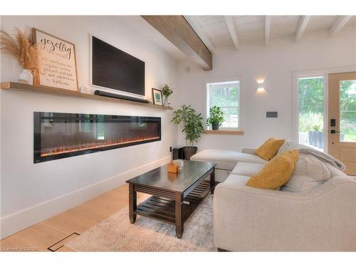 38 Shirk Place, Kitchener, ON - Indoor Photo Showing Living Room With Fireplace